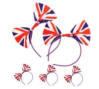 Gogogmee 20 Piezas venda boppers de cabeza union jack diadema de vacaciones aro de pelo union jack mascarada horquillas moño pasador horquillas de celebración aros de pelo bowknot Satín