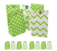 Gogogmee 24 Piezas Bolsas de Papel Kraft para San Patricio con Tréboles Verdes Bolsas Planas para Golosinas y Regalos de Fiesta para Envolver Snacks y Detalles Festivos Irlandeses