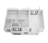 Gogogmee 25 DIY Maqueta Arquitectónica sin Terminar para Interior Diseño 3D Detallado de Apartamento Dos Habitaciones Materiales para Manualidades