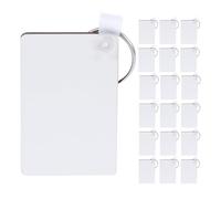 Gogogmee 25 Piezas Llaveros Rectangulares MDF Blancos Doble Cara para Sublimación DIY Colgantes de Madera Blanco con Anillos Metálicos Base Versátil para Personalización y Manualidades