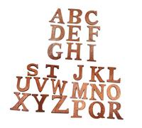 Gogogmee 26piezas Fichas de Madera Alfabeto Color Marrón Oscuro Juguete Educativo para Aprender Inglés Decoración Creativa de Pared para Manualidades