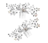 Gogogmee 2pcs Peinador De Cabello Nupcial Con Cristales Accesorios Para El Cabello De Boda Diétrano