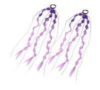 Gogogmee 2piezas Extensiones de Coleta Burbujas y Lazo para Niñas Trenzadas de Colores Fáciles de Usar Accesorios de Colores para Decoración de Peluca Extensión de Cabello