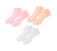 Gogogmee 3 Pares de Calcetines Invisibles de Gel Hidratantes y Elásticos Tipo Barco para Pies Secos y Agrietados Talla S 32-34 Colores Blanco Piel y Rosa Cuidado Diario para Talones