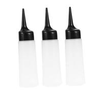 Gogogmee 3 piezas Botellas de Tinte para Cabello de Salón de Unidades Pequeñas Envases Recargables de Plástico Transparente Diseño Inclinado para Aplicación Fácil de Shampoo Coloración y