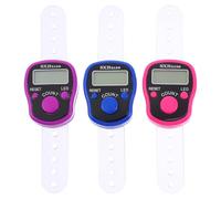 Gogogmee 3 Piezas Contador Digital de Dedos LED con Banda Ajustable Contador Manual Electrónico para Estadística y Deportes Pack de Unidades con Luz Nocturna para Ambientes