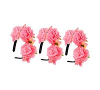Gogogmee 3 Piezas de Diadema de Peonía Artificial Accesorios para El Cabello Elegante Diadema Floral Falsa para Tocados Decorativos de Fiesta