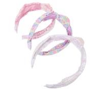 Gogogmee 3 piezas Diademas para Mujer y Niñas con Lentejuelas Brillantes Diseño Anudado Centro Ligeras y Antideslizantes Accesorios para Pelo Fiestas Deportes y Uso Casual