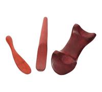 Gogogmee 3 Piezas Herramientas de Masaje Gua Sha de Madera para Rostro y Cuerpo, Palo Raspador Facial Puntero para Puntos de Acupresión, Portátil para Cuidado Facial y Relajación