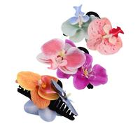 Gogogmee 3 Piezas Pinzas para Cabello con Orquídeas Hawaianas Clips Tropicales Antideslizantes para Peinados Bohemios Accesorios Ligeros para Bodas la Playa y Vacaciones de Verano