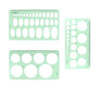 Gogogmee 3 Piezas Plantillas Geométricas Transparentes para Dibujo Técnico Reglas Multifunción con Escala Métrica para Arquitectura Diseño y Proyectos Escolares Color Verde Claro