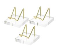 Gogogmee 3 Piezas Soporte Acrílico y Metal para Exhibición de Minerales y Gemas de Base Estable para Piedras Cristales y Colecciones Decorativas