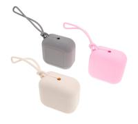 Gogogmee 3 Piezas Unidades Estuche Porta-chupetes de Silicona con Compartimentos Independientes para Niña Funda Portátil para Viaje Rosa Gris y Blanco