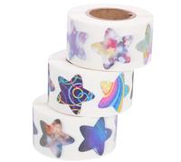 Gogogmee 3 rollos Pegatinas Estrella Adhesivas Decorativas Motivacionales para Incentivos y Manualidades Unidades para Recompensas y Scrapbooking