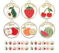 Gogogmee 30 Piezas de Dijes de Frutas de Aleación en Forma de Fruta, Cómodos y Fáciles de Usar, Ideales para Charms de Collares y Pulseras en Manualidades