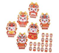 Gogogmee 30 Piezas Sobres Rojos de Año Chino de Festival de Año Chino Sobres Rojos Lindos Estampado de Dragón Paquetes de Dinero Suerte Estilo Mixto Estilo Aleatorio