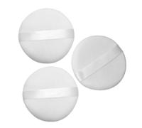 Gogogmee 3piezas Borla de Talco para Bebés Almohadillas de Algodón Redondas para Polvos Corporales Maquillaje Facial Herramienta de Belleza para Corrector Base Viaje
