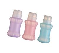 Gogogmee 3piezas Botellas De Quitaesmalte De Plástico Con Tapa Bloqueable De Dispensador De Presión Colores Aleatorios Rosa y