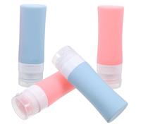 Gogogmee 4 piezas Botellas de Silicona Portátiles para Viaje Envases Rellenables Resistentes y Fugas Contenedores para Champú Loción y Gel de Aseo Personal con Bolsa para de Espacio