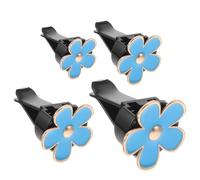 Gogogmee 4 piezas Clips de Ventilación para Coche con Aroma Floral Decoración de Aleación Forma de Margarita Difusores de Perfume para Interior de Vehículo para Mujeres y Amantes del