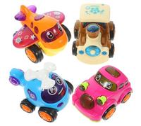 Gogogmee 4 Piezas Coches de Juguete de Plástico Resistentes al Desgaste Vehículos Compactos Divertidos para Juguetes Infantiles con Función de Regalo para Cumpleaños y Color Aleatorio