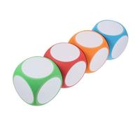 Gogogmee 4 Piezas Dados de Espuma Redondeados Borrables Dados DIY para Decoración de Fiestas y Actividades Educativas para Colores Rojo Naranja Azul y Verde