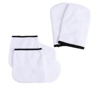 Gogogmee 4 piezas Guantes y Calcetines para Parafina para Cuidado Nutritivo Manos y Pies Calentamiento Térmico con Forro de Spa Casa Protección Profesional