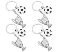 Gogogmee 4 Piezas Llavero Trofeo Fútbol Miniatura Colgante Balón para Mochilas Bolsos Souvenirs Deportivos Fans