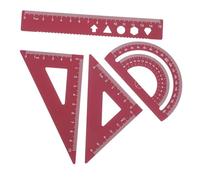 Gogogmee 4 Piezas Reglas de Aleación de con Escuadra Cartabón Transportador y Regla para Estudiantes y Oficina Kit Completo para Dibujo Geométrico