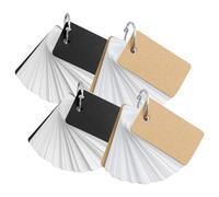 Gogogmee 4 piezas Tarjetas Flash DIY para Estudiantes Cuaderno de Memoria Práctico con Sueltas y Portada Kraft para Aprendizaje y Estudio Portátil