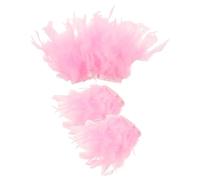 Gogogmee 4 Puños de Muñeca Desmontables de Organza Rosa Plumas Accesorios de Manga Falsa para Fotografía de Manicura Decoración para Salón de Uñas y Estilismo