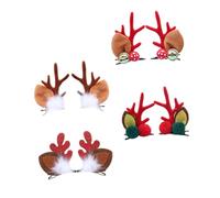 Gogogmee 4pares Tocados Navideños Decorativos Pinzas Pelo de Accesorios Cabello Forma de Adorable Ciervo de Cuerno Obsequio de Navidad para Niñas