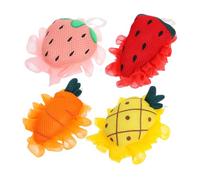 Gogogmee 4piezas Bola De Baño De Frutas Para Esponja Vegetal Herramienta De Limpieza Cuerpo Esponja De Ducha Para Baño y Ducha Con Depurador De Piel y Estropajo Limpiador