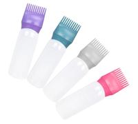 Gogogmee 4piezas Botellas para Limpieza Seco del Cabello Peine para Raíces Botella con Aplicador y Peine para Teñir el Cabello de Salón Uso Barbería