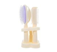 Gogogmee 4piezas Peines Multifuncionales para Mujer Set Cepillo Plano Peine Recto Rodillo Rizador y Espejo de Mano para Peinado Profesional y Personal Casa