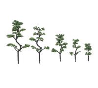Gogogmee 5 Árboles en Miniatura de Abeto Verde de Plástico para Modelismo Arquitectónico, Diseño Realista y Esencial para Paisajes en Maquetas de Tren y Edificios