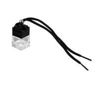 Gogogmee 5 Frascos Colgantes para Coche Botellas de Cristal Vacías Negras Ambientador Recargable para Aromaterapia y Decoración Interior