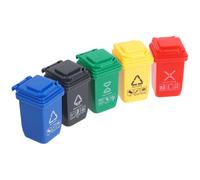 Gogogmee 5 Mini Botes de Basura en Miniatura para Exteriores Tapa, Contenedores de Basura Callejeros Pequeños para Escenas de Casas de Muñecas y Decoración Detallada