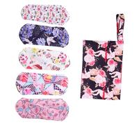 Gogogmee 5 Piezas Toallas Sanitarias de Reutilizables Unidades con Bolsa de Almacenamiento Almohadillas Menstruales Bambú Absorbentes y Cómodas para Mujeres Protección