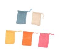 Gogogmee 5 piezas Unidades Bolsas de Jabón con Cordón Algodón y Lino para Baño Bolsa Espumante Exfoliante para Doméstico Hotel Dormitorio