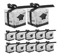 Gogogmee 50 Piezas Caja de Papel para de Graduación Diseño de Gorro Académico con Tapa Superior Inferior Resistente y Ligera para Fiestas y Celebraciones de Graduación