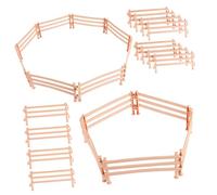 Gogogmee 50 Piezas Valla Miniatura Beige con Conectores para Juguete Granja Corral de para Figuras de Caballos Paneles Realistas para Construcción de Paisajes y Educativos