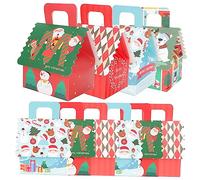 Gogogmee 50piezas Caja De Obsequio De Nochebuena Bolsa De Obsequio Navideña Para Fiestas Contenedores De Manzanas Reutilizable Para Dulces Navideños