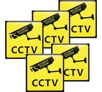 Gogogmee 5pcs señales de seguridad para el hogar señal de video, pegatina adhesiva, colores de alta definición, amarillo, para propiedades