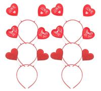 Gogogmee 6 Diademas Cabello Forma de Corazón Rojo Diademas Flexibles Talla Única para Fiesta y Carnaval Accesorio Cabello de San Valentín y Decoración de Cabeza de Fiesta