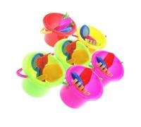 Gogogmee 6 Juegos Conjunto de Juguetes de Playa para Cubo Pequeño de Plástico con Pala y Cuchara Set Educativo de Colores y Patrones Aleatorios Unidades