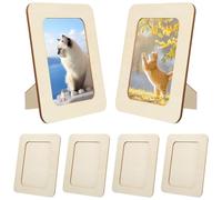 Gogogmee 6 Marcos de Madera sin Tratar 14X19 CM Color Natural de Boj Marco de Fotos Rústico Rectangular para Manualidades y Decoración Campestre