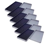 Gogogmee 6 piezas Caja de Almacenamiento Metálica para Pantalla de Vidrio Templado de Cajas Portátiles de Espuma y Hierro para Protección de Pantalla de Teléfono Color Plata