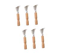 Gogogmee 6 Piezas Cepillo De Limpieza De Peine Limpiador De Peine De Rastrillo Limpiador De Cabello Removedor De Cepillo De Pelo Mini Limpiador De Cepillos De Peine De Madera Yellow