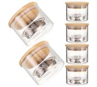 Gogogmee 6 Piezas Glass Liquid Nail Bowl With Lid And Stainless Steel Mesh Manicure Dappen Dish Brush Cleaner For Nail Art Tools And Acrylic Brushes